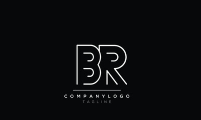 Abstract Letter Initial RB BR Vector Logo Design Template
