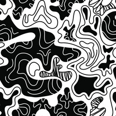 Seamless artwork with abstract unusual hand drawn vector pattern