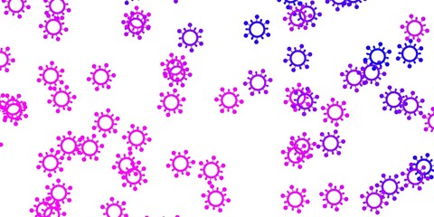 Light purple, pink vector texture with disease symbols.
