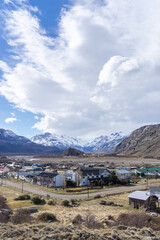 El Chaltén is a small mountain village in Argentina. It is located on the riverside of Rio de las Vueltas.