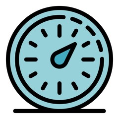 Stopwatch icon. Outline stopwatch vector icon color flat isolated