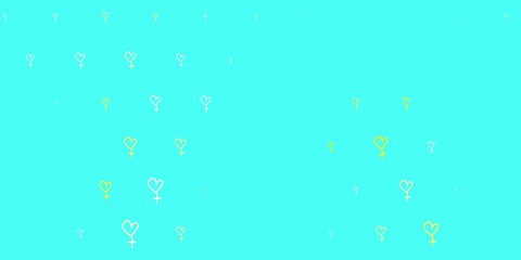 Light Multicolor vector texture with women rights symbols.