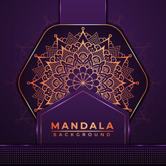 Luxury Mandala Background Design with Golden Color Arabic Islamic Style Decoration.