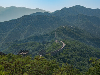 View the Great Wall of china at Mutianyu in the summer, beijing, China, Asia, stock photo