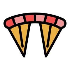 Adventure parachute icon. Outline adventure parachute vector icon color flat isolated