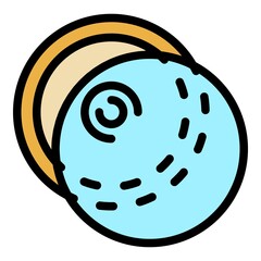 Round glass protection icon. Outline round glass protection vector icon color flat isolated