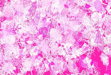 Fototapeta premium Light Pink vector natural backdrop with trees, branches.