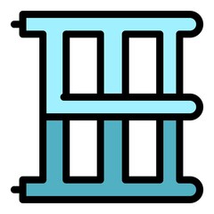 Heated ladder icon. Outline heated ladder vector icon color flat isolated