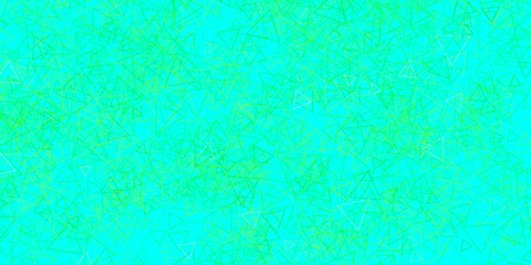 Fototapeta na wymiar Light Blue, Green vector backdrop with triangles, lines.