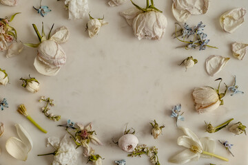 Withered flowers photo mockup