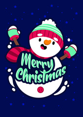 Merry christmas illustration vector graphics for banner, apparel, poster, card, wall art. Eps 10