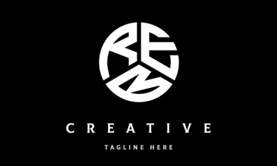 REB circle three letter logo vector