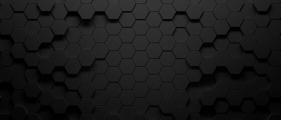 Abstract octagons dark 3d background. Black geometric background for design. 3d - obrazy, fototapety, plakaty