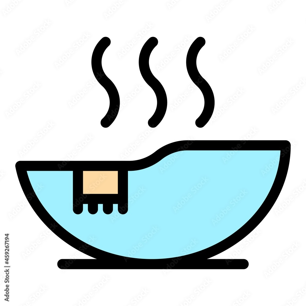 Wall mural Hot sauna icon. Outline hot sauna vector icon color flat isolated - Wall murals