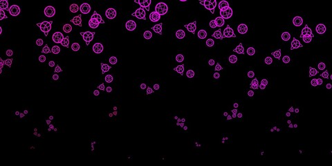 Dark Pink vector pattern with magic elements.