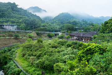 Fototapeta na wymiar Jingtong village in morning in Jingtong,New Taipei City, Taiwan.