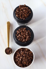 coffee beans in a cup