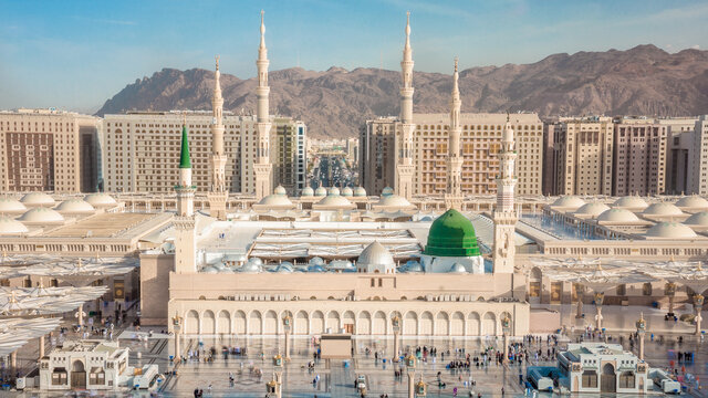 Al-Masjid an-Nabawi (Prophet's Mosque) in Medina city, Saudi Arabia
