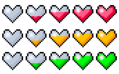 Pixel Illustration of Filling hearts