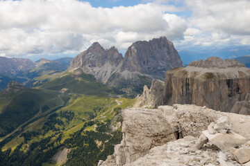 Fototapeta na wymiar Italian Alps Summer Mountain Range View Top