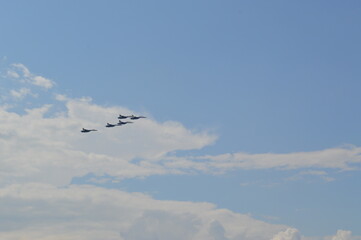 Group of four aircraft fighter jet airplane 