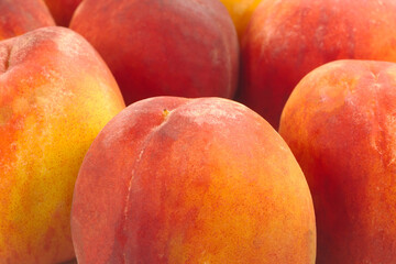 Fototapeta na wymiar peaches, group, ripe and juicy fruit, vitamin product, food for every day.