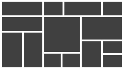 Empty photo collage template. Frames for photo. Collage concept. Vector Illustration.