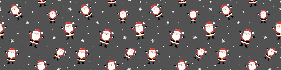 Design of Xmas pattern with Santa Claus. Christmas concept. Banner. Vector