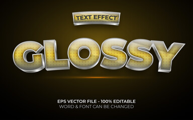 Glossy text effect style. Editable text effect.