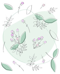Vector background illustration, floral composition with flowers in pastel colors