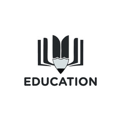 Pencil book logo design