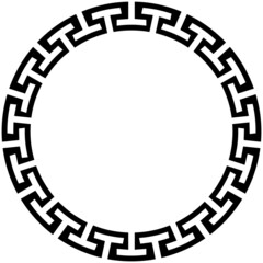 Nahtloser Maze oder meander ring auf einem isolierten weißen Hintergrund.