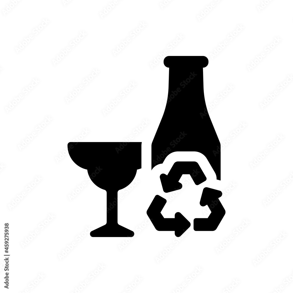 Poster glass recycle icon