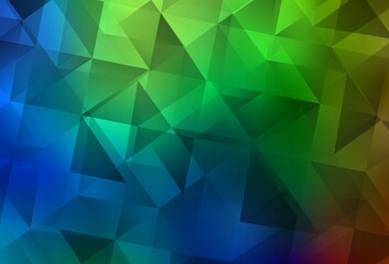 Dark Multicolor vector polygonal pattern.