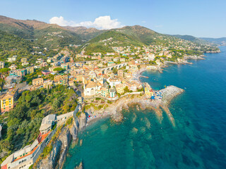 City of Bogliasco. Ligurian coast. Italy. Aerial view. - 459276388