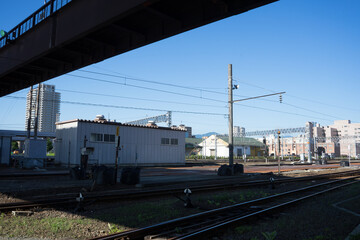 Naklejka premium 工事中の苗穂駅