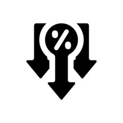 Down interest rate icon