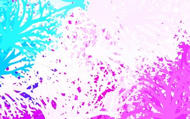 Fototapeta premium Light Pink, Blue vector elegant background with leaves, branches.