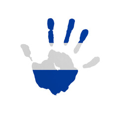 World countries. Hand print in colors of national flag. Honduras