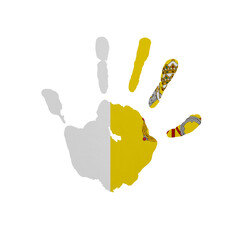 World countries. Hand print in colors of national flag. Vatican