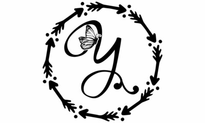 Butterfly Alphabet Y SVG Design | Typography | Alphabet SVG Cut Files