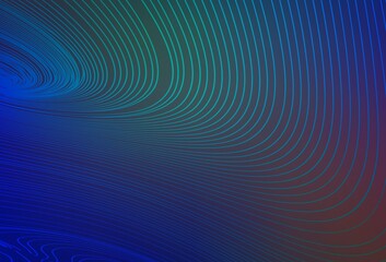 Light Blue, Red vector texture with bent lines.