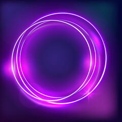 Neon Frames Set, Illuminated Fluorescent Geometric Shapes