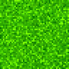 Pixel grass texture background, green retro square grass pattern