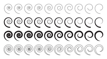 Spiral icon, Swirl wave symbol, whirl silhouette, vortex sign