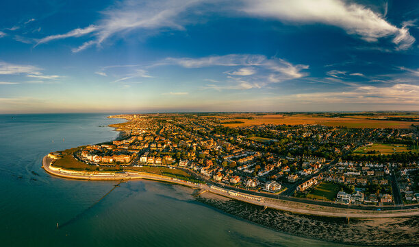 Aerial view of Westgate on Sea, Margate, Kent, UK