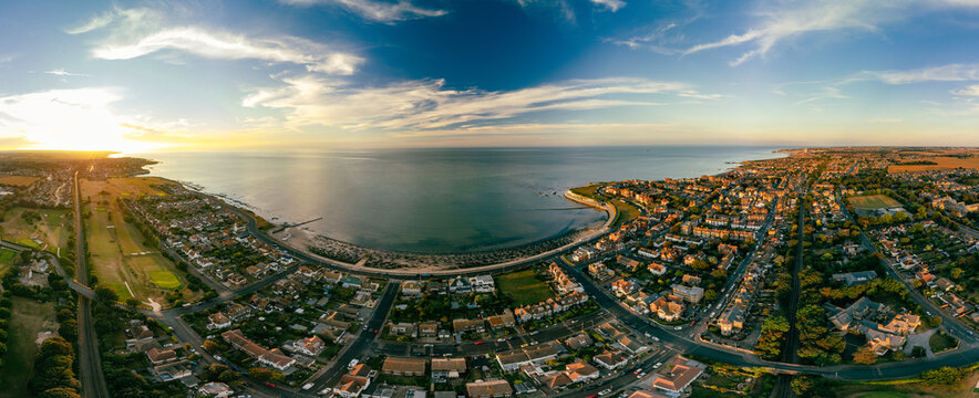 Aerial view of Westgate on Sea, Margate, Kent, UK
