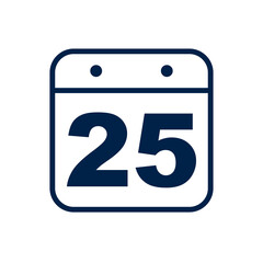 Calendar 25 icon logo template isolated on white background.