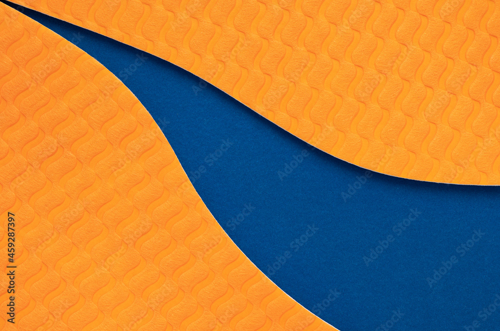 Canvas Prints abstract curve orange with blue color paper texture background