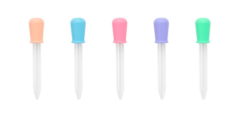 Pastel science pipette on isolated white background